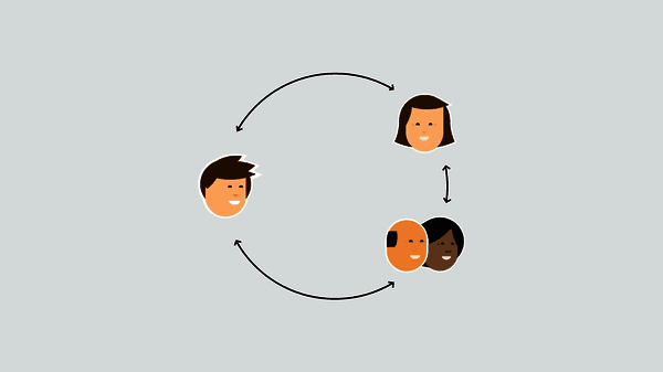 Communication Partners illustrated icon of people in circular